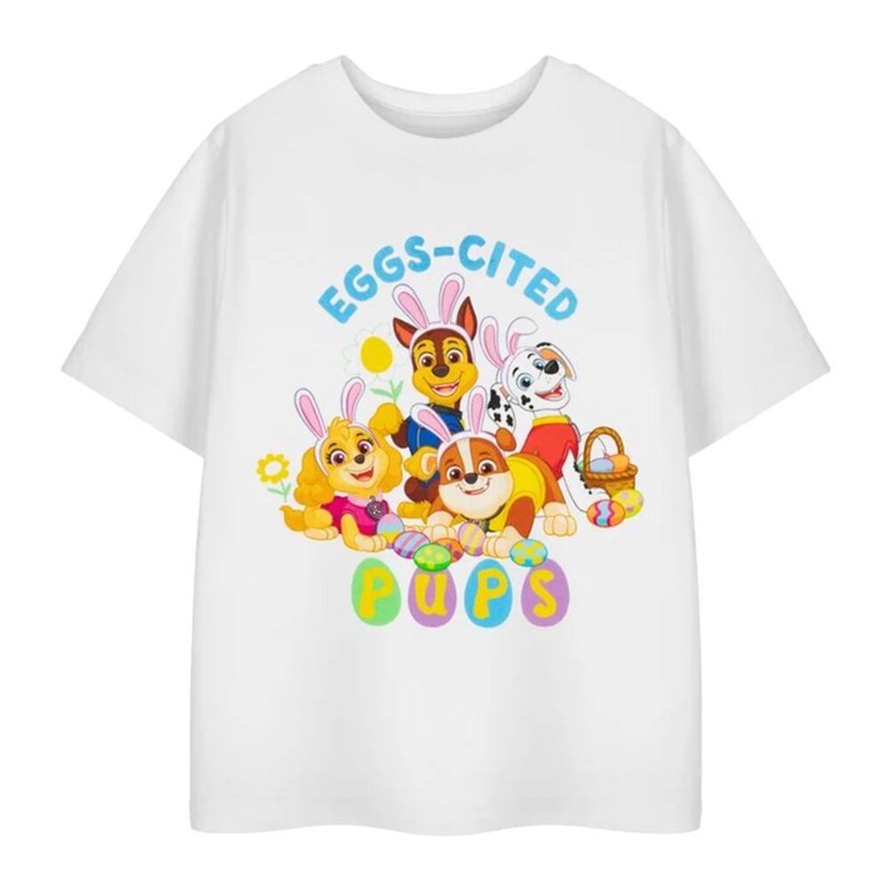 Paw Patrol Childrens/Kids Eggs Cited Pups T-Shirt / White
